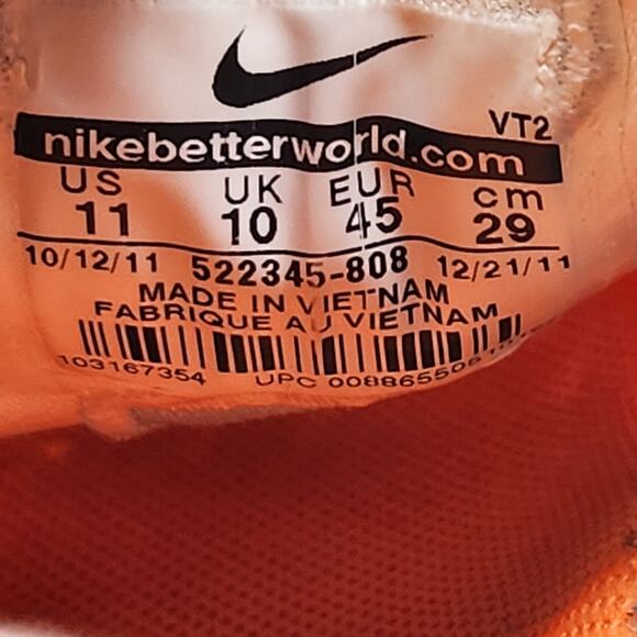 Nike Men Lunar Montreal Running Shoes Sneakers Size 11 Orange Gray Lightweight main image 6